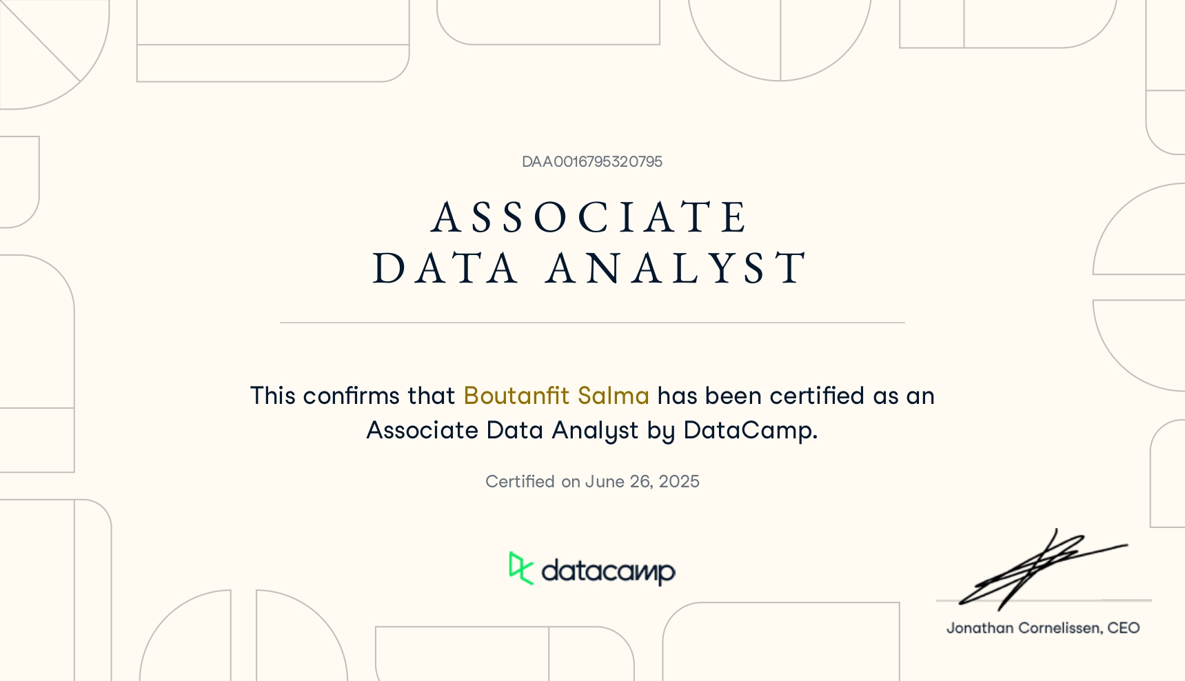 CERTIFIED ASSOCIATE DATA ANALYST