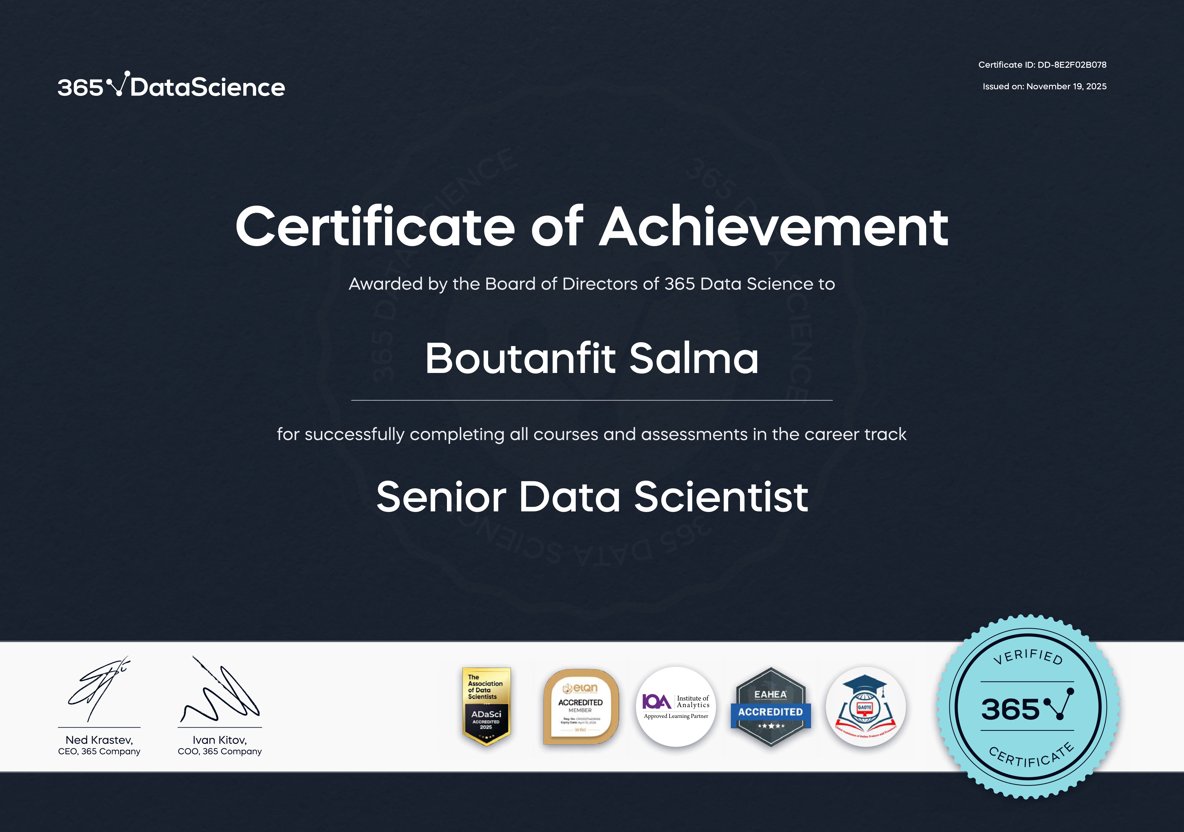Senior Data Scientist Career Track